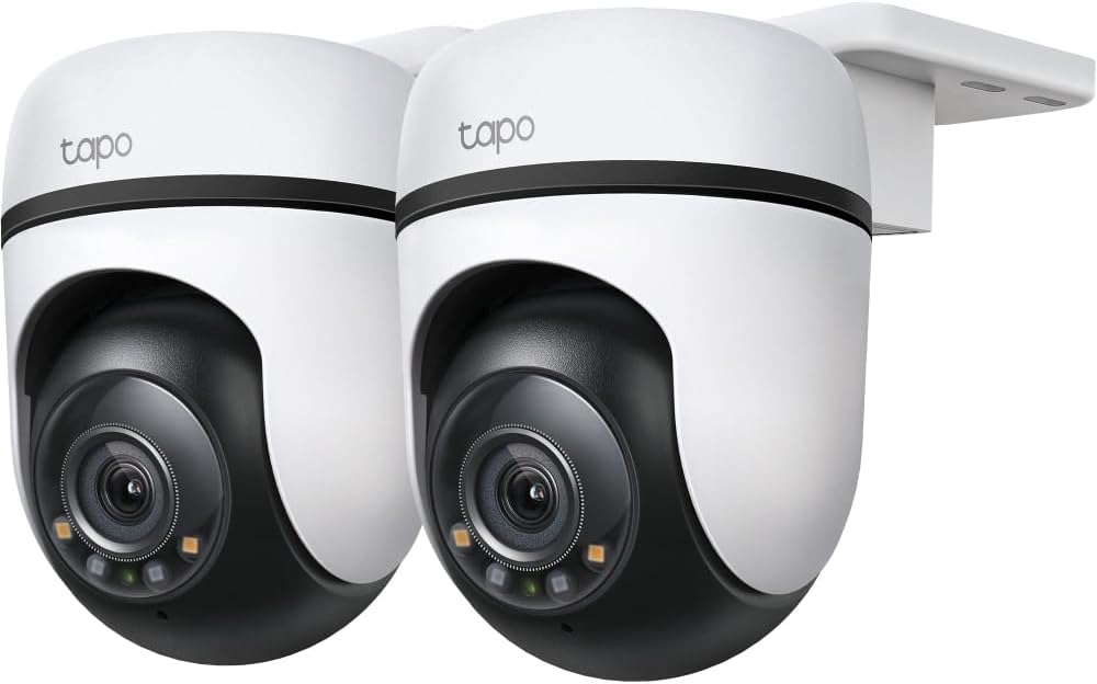 Tapo C510W – Pack of 2 Outdoor Wi-Fi Cameras 3K 5MP IP65 with 360° Rotation, AI, Night Vision and Privacy Mode