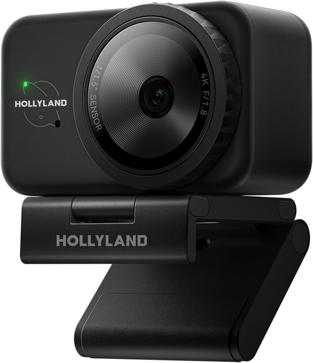 Hollyland Lyra Webcam UHD 4K Webcam for PC/Mac, 1/1.5" Sensor, Auto Framing, PDAF, HDR, Control for Live Streaming, Video Calls, Gaming, Works with Zoom, Teams, Twitch & More