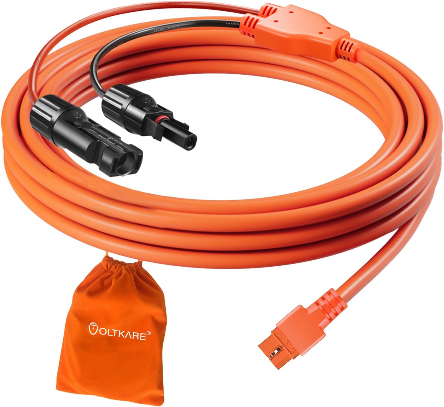 Solar Extension Cable with XT60I Adapter, 8.2Ft 12AWG+14AWG High-Current Charging Cable for RV, Portable Power Stations, LiFePO4 Batteries, Solar Generators