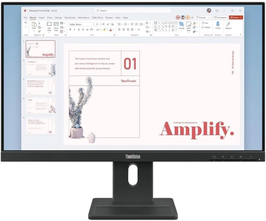 Lenovo ThinkVision E24-40 Ergonomic Business Monitor, 23.8" 1080p IPS Display, 100Hz Refresh Rate, Low Blue Light, Built-in Speakers, Cable Management