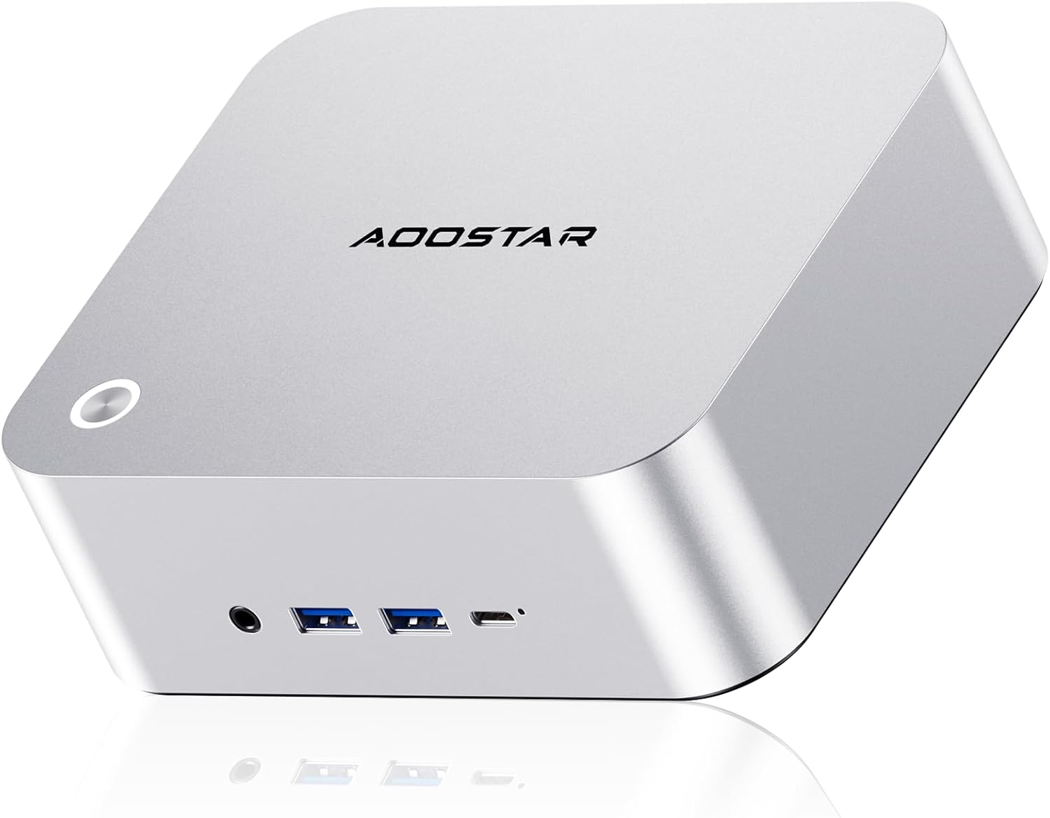 AOOSTAR MACO Mini PC Ryzen 7H 255(up to 4.9GHz), Barebone Mini Desktop Computer, No RAM No M.2 PCIe4.0 SSD, Micro Gaming PC OCuLink/2xUSB4/2x2.5G LAN/4K Quad Display/Fingerprint Unlock
