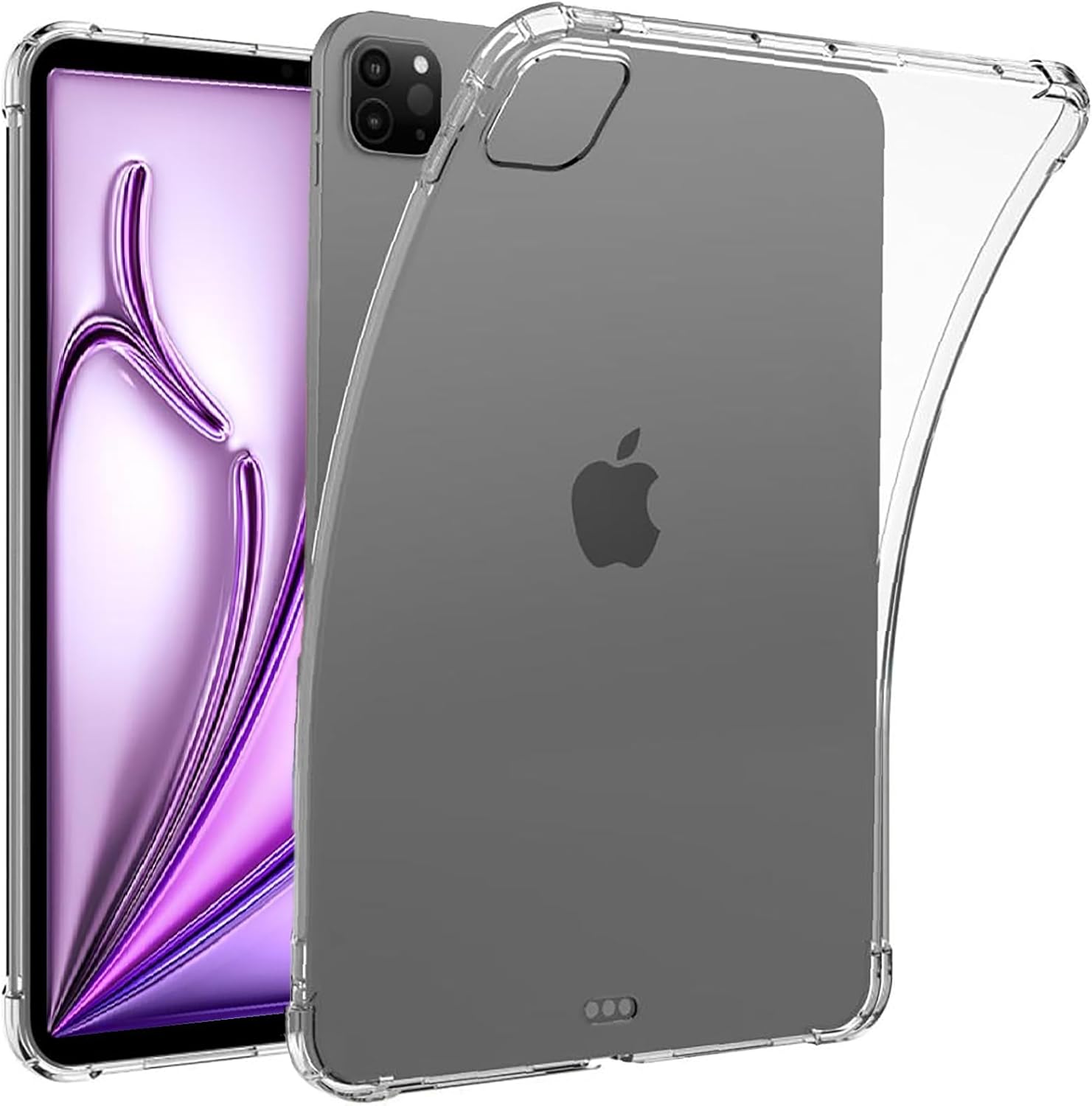 Clear Case for iPad Air 13 inch M3/M2 (2025/2024) & iPad Pro 12.9" Case 6th/5th/4th/3rd Generation 2022/2021/2020/2018 Slim Lightweight Soft TPU Shockproof Reinforced Corners Protective Cover