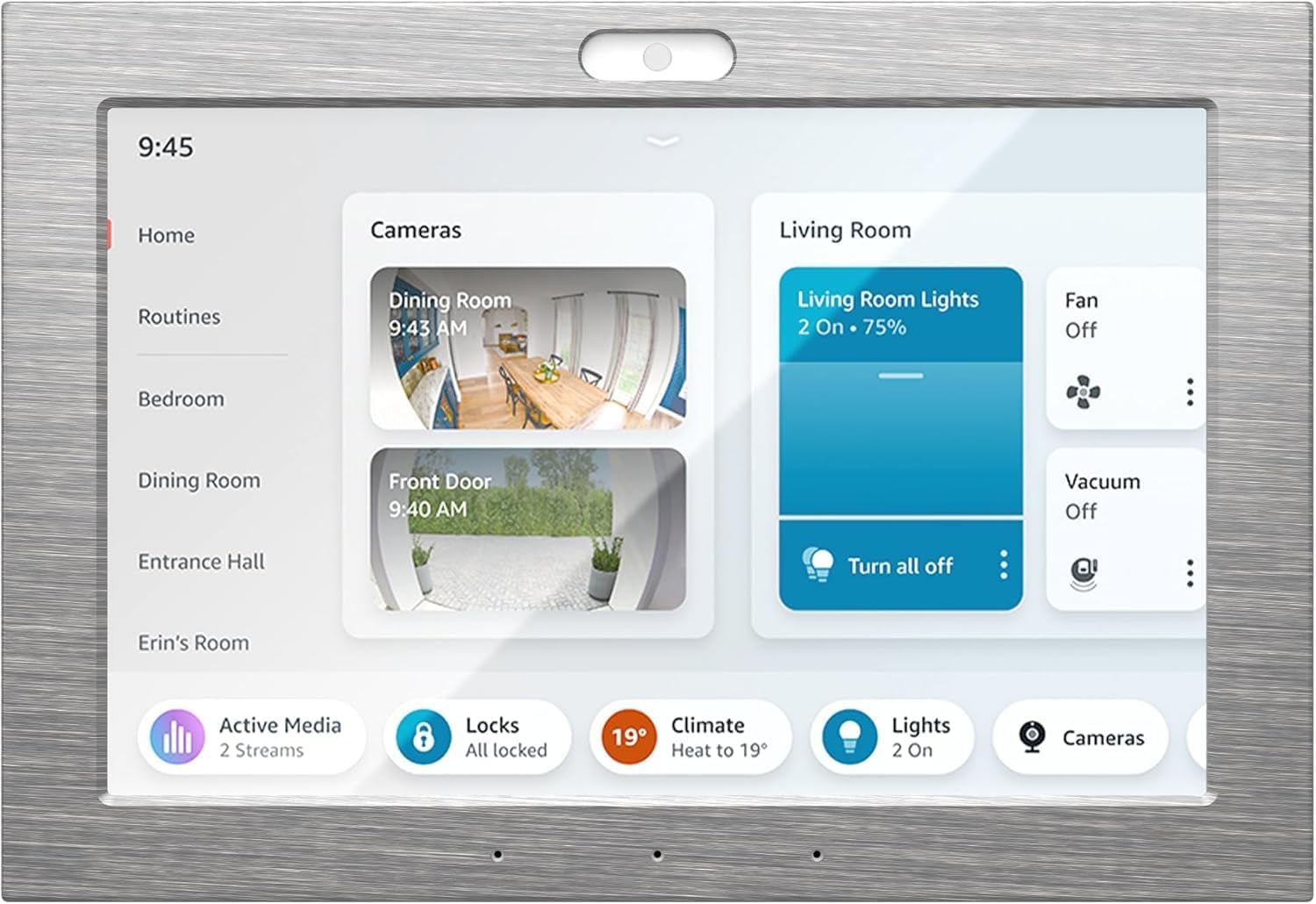 Echo Hub 8” smart home control panel with Alexa + Metallic decorative frame