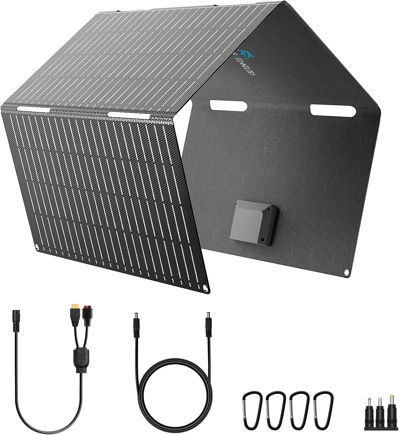 Ecosonique 60 W Portable Solar Module, Foldable & Compact, ETFE 23% Efficiency, USB-C PD3.0 & USB-A QC3.0 Quick Charge, 18 V DC Output, for Power Station, Camping, Emergencies, Off-Grid