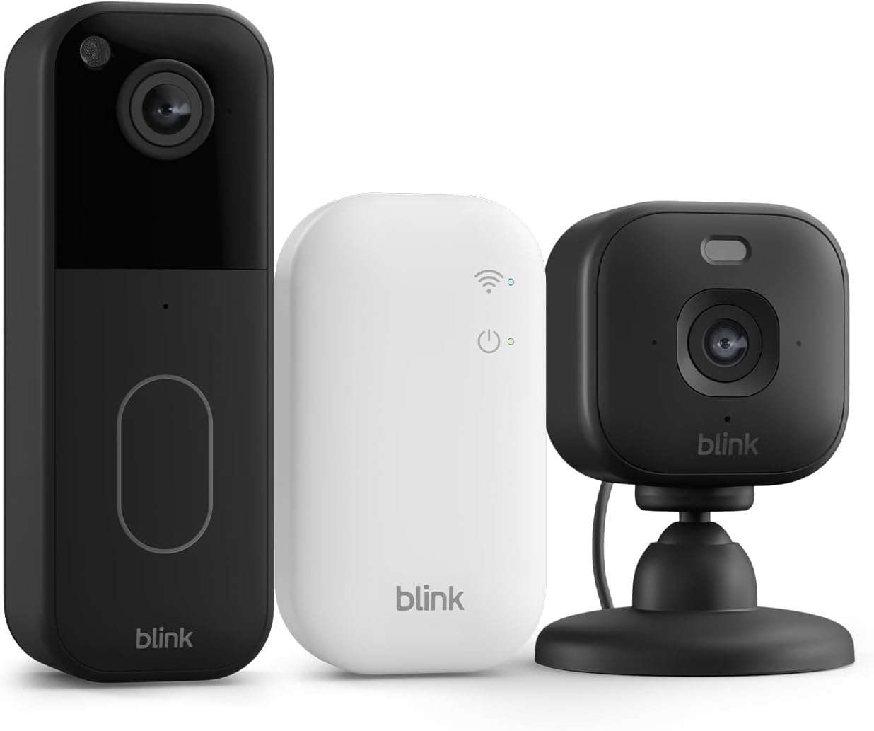 All-new Blink Video Doorbell + Mini 2K+ – Wireless doorbell & plug-in camera. Motion & chime alerts, and two way audio. Sync Module Core included – Video Doorbell system (Black) + 1 Camera (Black)