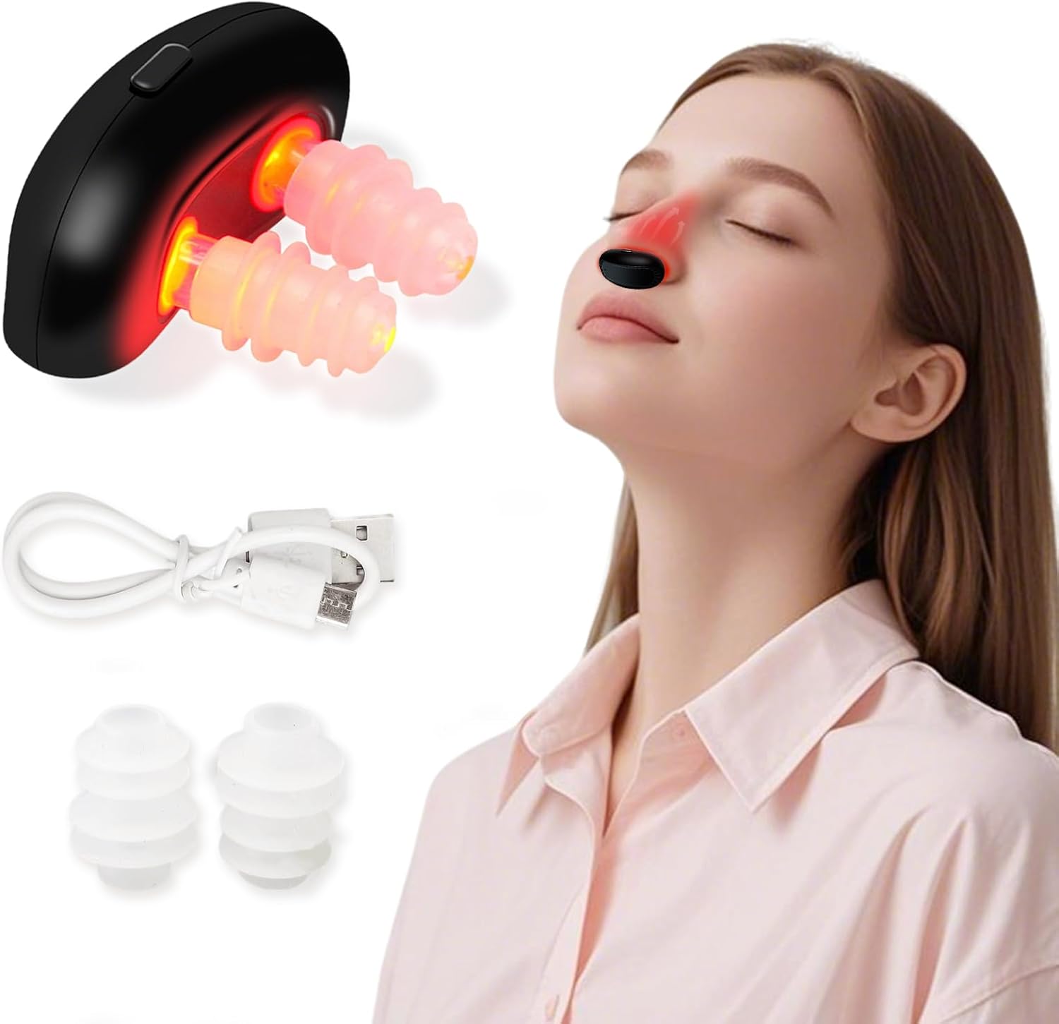 Red Light Nasal Therapy Device, Infrared Rhinitis Device, Nose Soothing Device, Relief of Rhinitis Symptoms for Nasal Congestion, Nasal Congestion, Nasal Itch, Sinusitis (E)
