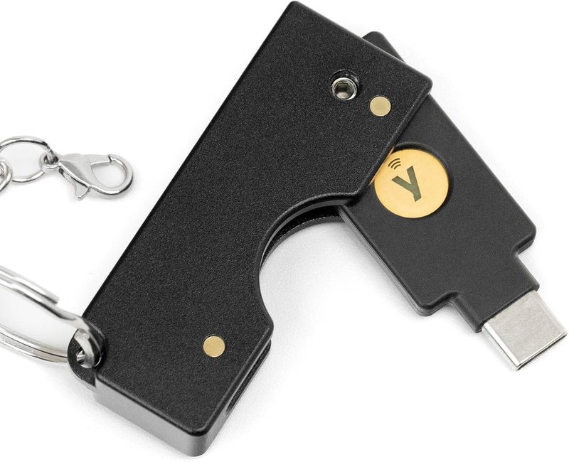 sciuU Metal Foldable Rotating Cover compatible with Yubico Security Key C NFC/YubiKey 5C / 5C FIPS, USB-C Connector - Scratch-Resistant Protective Aluminium Alloy Case - Security Key Not Include