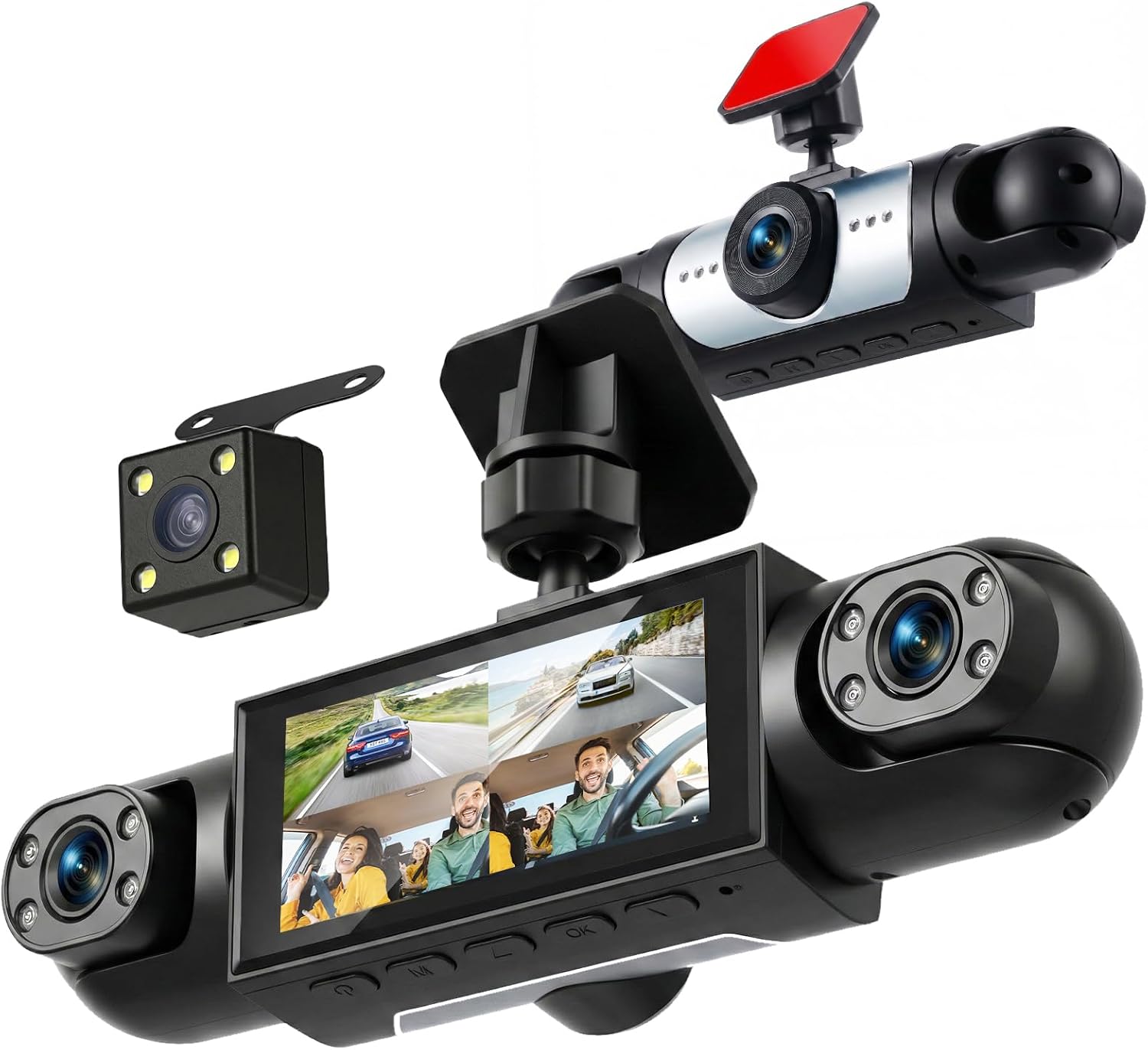 Rimoody 360° 4 Channel Dash Cam Car with 4 Cameras