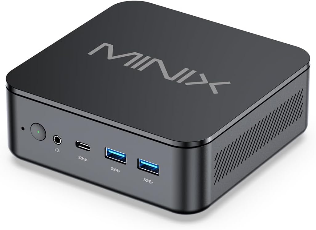 MINIX NGC-NR660LP Mini PC, AMD Ryzen 5 6600H, 16GB LPDDR5, 512GB PCIe SSD, Compact Windows 11 Pro Micro Desktop, Triple 4K Display, USB-C, WiFi 6E, BT 5.2, Dual LAN for Home/Office/Gaming