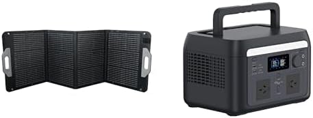 PowerGuard 100W Foldable Solar Panel – 23.4% Efficiency + PowerGuard 600W Portable Power Station – 512Wh LiFePO4 Battery