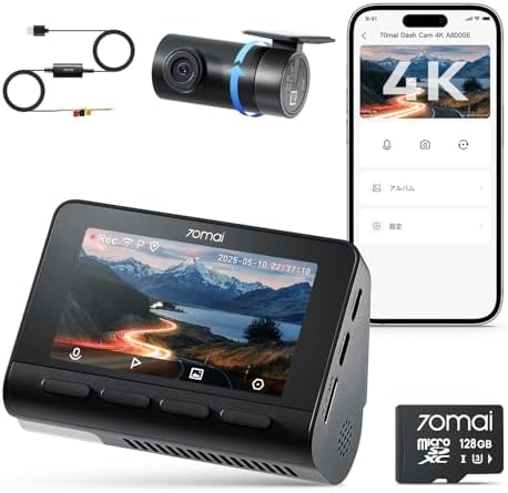 70mai A800SE Dash Cam Car Front Rear 4K UHD+1080P & UP03