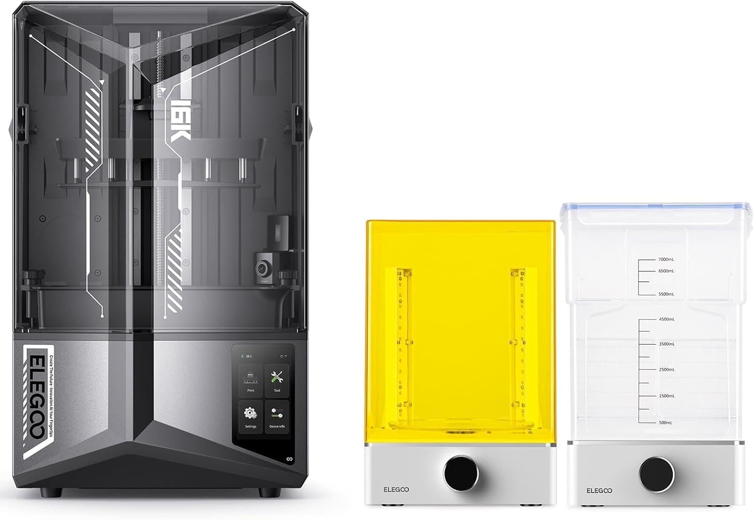 ELEGOO Saturn 4 Ultra 16K Resin 3D Printer ans ELEGOO Mercury X Bundle Washing and Curing Machine